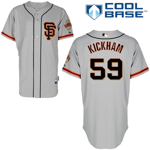 Mike Kickham #59 Youth Baseball Jersey-San Francisco Giants Authentic Road 2 Gray Cool Base MLB Jersey